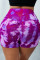 Multicolor Tie-dye Print Booty Yoga Shorts