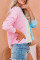 Pink Colorblock The Sun Cotton Blend Tie Dye Hoodie
