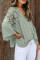 Green Crochet Lace Button Top