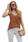 Orange Spaghetti Strap Buttoned Tank Top
