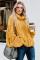 Yellow Cuddle Weather Cable Knit Handmade Turtleneck Sweater