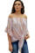 Off The Shoulder Vertical Stripes Blouse in Pink