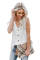 White Spaghetti Strap Buttoned Tank Top