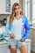 Blue Colorblock The Sun Cotton Blend Tie Dye Hoodie