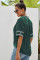 Green Elbow Length Sleeves Front Embroidery Blouse