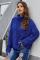 Blue Cuddle Weather Cable Knit Handmade Turtleneck Sweater