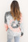 Gray Ombre Tie Dye Loose Leisure Sweatshirt