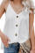 White Spaghetti Strap Buttoned Tank Top