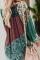 Green Floral Print Peasant Blouse