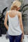 White Spaghetti Strap Buttoned Tank Top