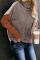 Orange Colorblock Cable Knit Sweater