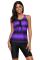 Purple Black Ombre Print Racerback Tankini Swimsuit