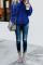 Blue Cuddle Weather Cable Knit Handmade Turtleneck Sweater