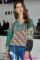 Green Floral Print Peasant Blouse