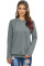 Gold Zip Detail Marled Pullover Sweatshirt