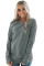 Gold Zip Detail Marled Pullover Sweatshirt