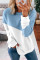 Light Blue Patchwork Dropped Shoulder Sleeve Sweatshirt