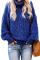 Blue Chunky Turtleneck Sweater