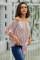 Off The Shoulder Vertical Stripes Blouse in Pink