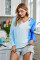 Blue Colorblock The Sun Cotton Blend Tie Dye Hoodie