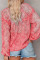 Red Saint Helena Printed Ruffle Blouse