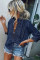 Blue Sweet Mary Crochet Lace Top