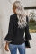 Black Boho Floral V Neck Long Sleeve Casual Top