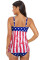 American Flag Print Tummy Control Tankini