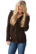 Brown Long Sleeve Button-up Hooded Cardigans