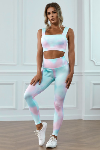 Multicolor Tie Dye Print Yoga Sets