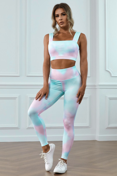 Multicolor Tie Dye Print Yoga Sets