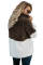 Brown White Zip Neck Oversize Fluffy Fleece Pullover