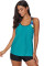 Green Print Insert Racerback Tankini Set