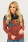 Red Aztec Cowl Pullover Hoodie
