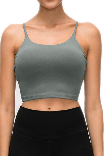 Green Wireless Seamless Sport Yoga Bra Crop Tank