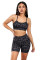 Charcoal Leopard Print Sports Bra Shorts Set