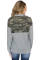 Camo Splice Gray Kangaroo Pocket Zip Collar Sweatshirt
