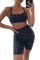 Charcoal Leopard Print Sports Bra Shorts Set