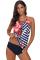 Red Floral Print Criss Cross Hollow-out Tankini Swimwear