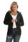 Black Long Sleeve Button-up Hooded Cardigans