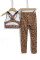 Brown Cheetah Print Sport Bra Pants Set