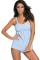 Light Blue 2pcs Swing Tankini Swimsuit