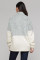 Grey White Zip Neck Oversize Fluffy Fleece Pullover