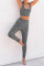 Gray Cheetah Print Sport Bra Pants Set