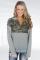 Camo Splice Gray Kangaroo Pocket Zip Collar Sweatshirt