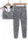 Gray Cheetah Print Sport Bra Pants Set