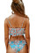 Sky Blue Cute Floral Patterned Smocked Bikini