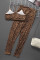 Brown Printed Bra Leggings Set