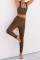 Brown Cheetah Print Sport Bra Pants Set