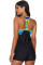 Black Print Insert Racerback Tankini Set